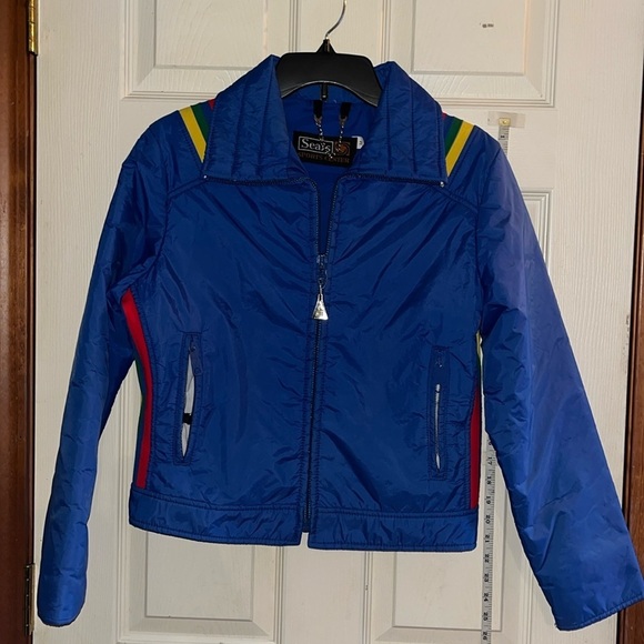 RARE! Retro-1970s-VTG-Sears SportsCenter-medium-ski wear-royal blue,jacket/coat.